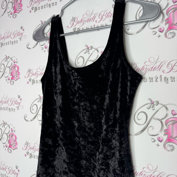Material girl dress corset backing sexy cut out stretchy velvet velour shiny y2k - Picture 5 of 12